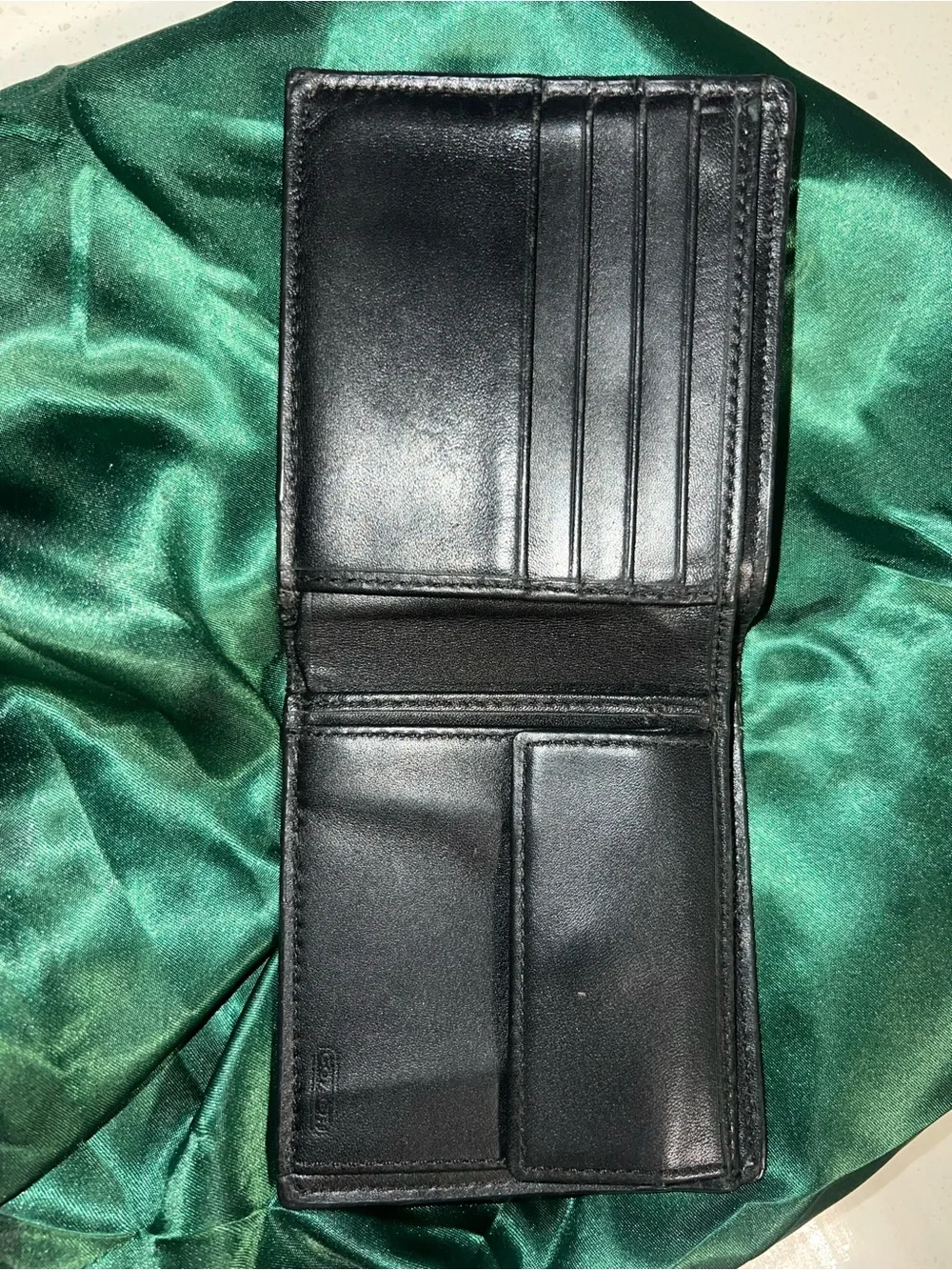 Coach Classic Black Leather Bifold Wallet - Men Accessories
